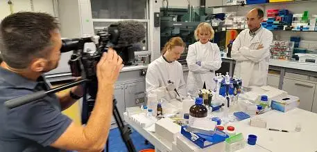 BBC South Today filming in the Mass Spec lab