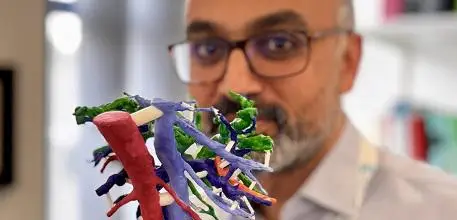 Mr Arjun Takhar with a 3D printed liver model