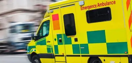 Ambulance with blurred background