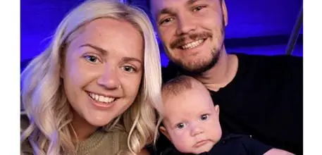 Baby Leo with his mum Laura and his dad