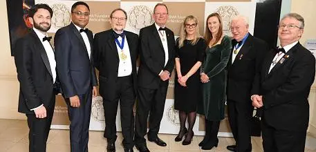 Image courtesy: BMA Foundation for Medical Research. Dr Ahilanandan Dushianthan (second left) and Dr Anna Freeman (third right) are honoured at BMA House in London.