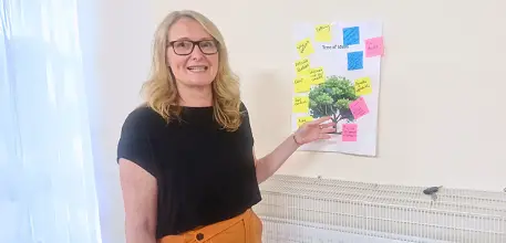Dr Sascha Miller pictured at a community group