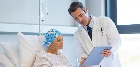 Doctor with a cancer patient