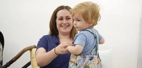 Ceri and her son Harry, who took part in a clinical trial at University Hospital Southampton