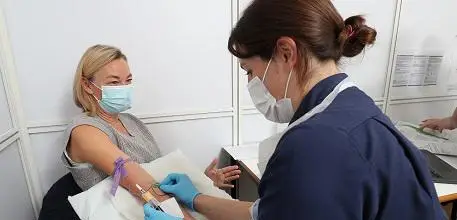 Trial participant with nurse