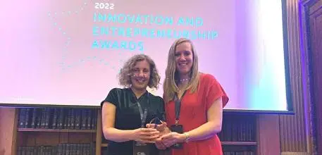 Researchers collecting the award