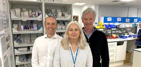Left to right: James Allen, Prof Cathy McKenzie and Prof Mike Grocott