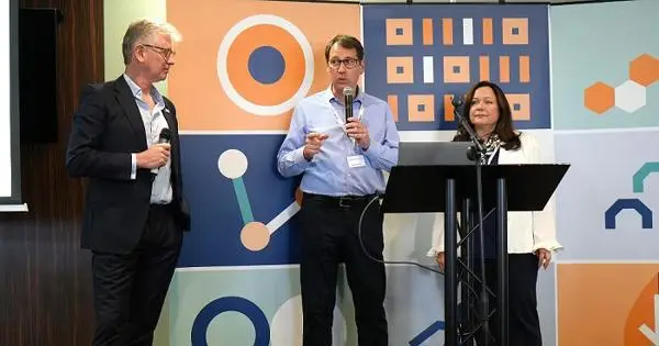Professor Mike Grocott pictured with Nadim and Tanya Ednan-Laperouse