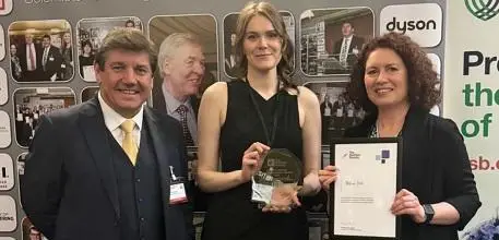 Helena Fisk with her STEM4Britain award. Pictured left to right: Stephen Metcalfe MP, Chair of the Parliamentary and Scientific committee; Dr Helena Fisk, University of Southampton and NIHR Southampton BRC research fellow; Prof Wendy Hall, Honorary Programmes Officer for The Nutrition Society, King’s College London.