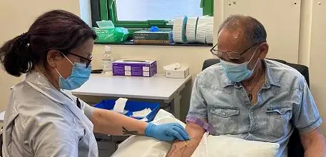 Patient with a clinical trials assistant