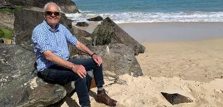 James Fox pictured on the beach