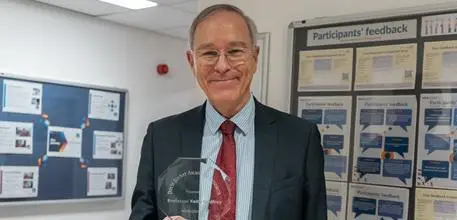 Professor Keith Godfrey with his award
