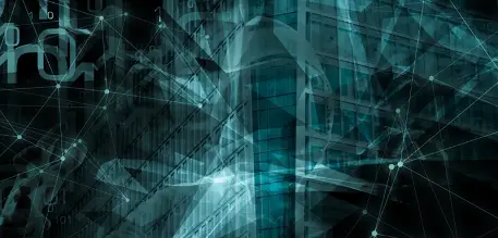 Abstract machine learning concept on black background