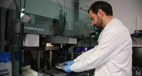 Man working in the mass spectrometry lab