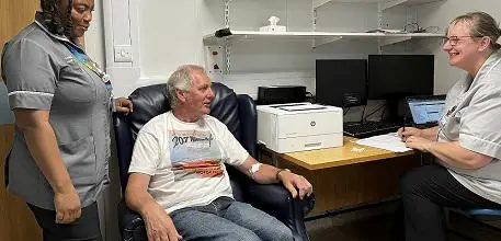 Ian Robinson taking part in the study at University Hospital Southampton
