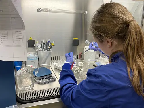Millie-Rose Doolan pictured in the lab