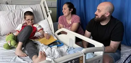 Reece Wilton with his parents