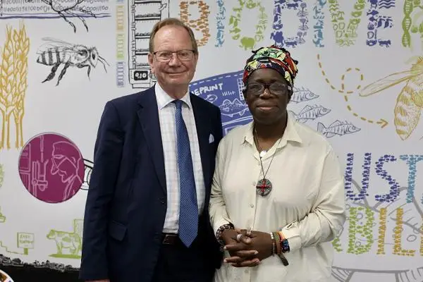Rosamund with Sir Stephen Holgate