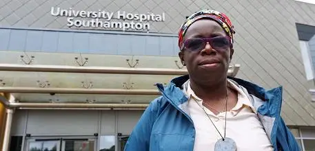 Rosamund Adoo-Kissi-Debrah pictured outside University Hospital Southampton