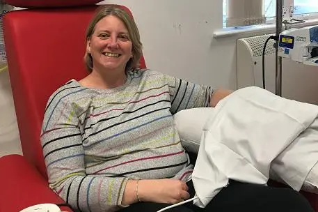 Sonia Dancer receives chemotherapy for cervical cancer