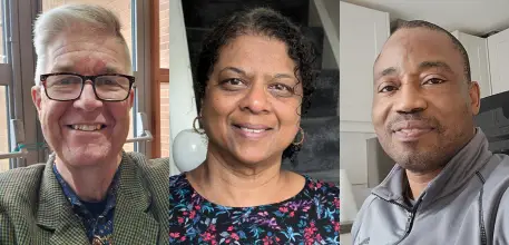 Left to right: John Stainton, Sandra Hall and Nyaradzai Martin Shoko